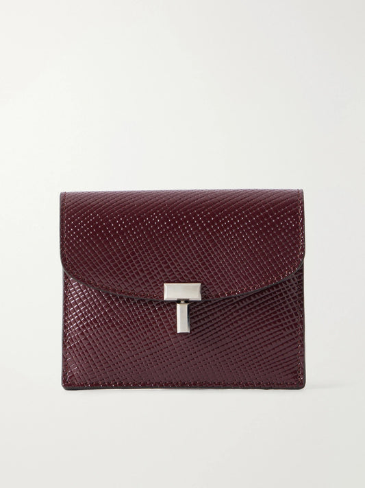 TOTEME T-lock Palmellato Patent-leather Cardholder