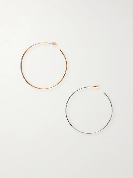 Thread Gold And Silver-tone Hoop Earrings