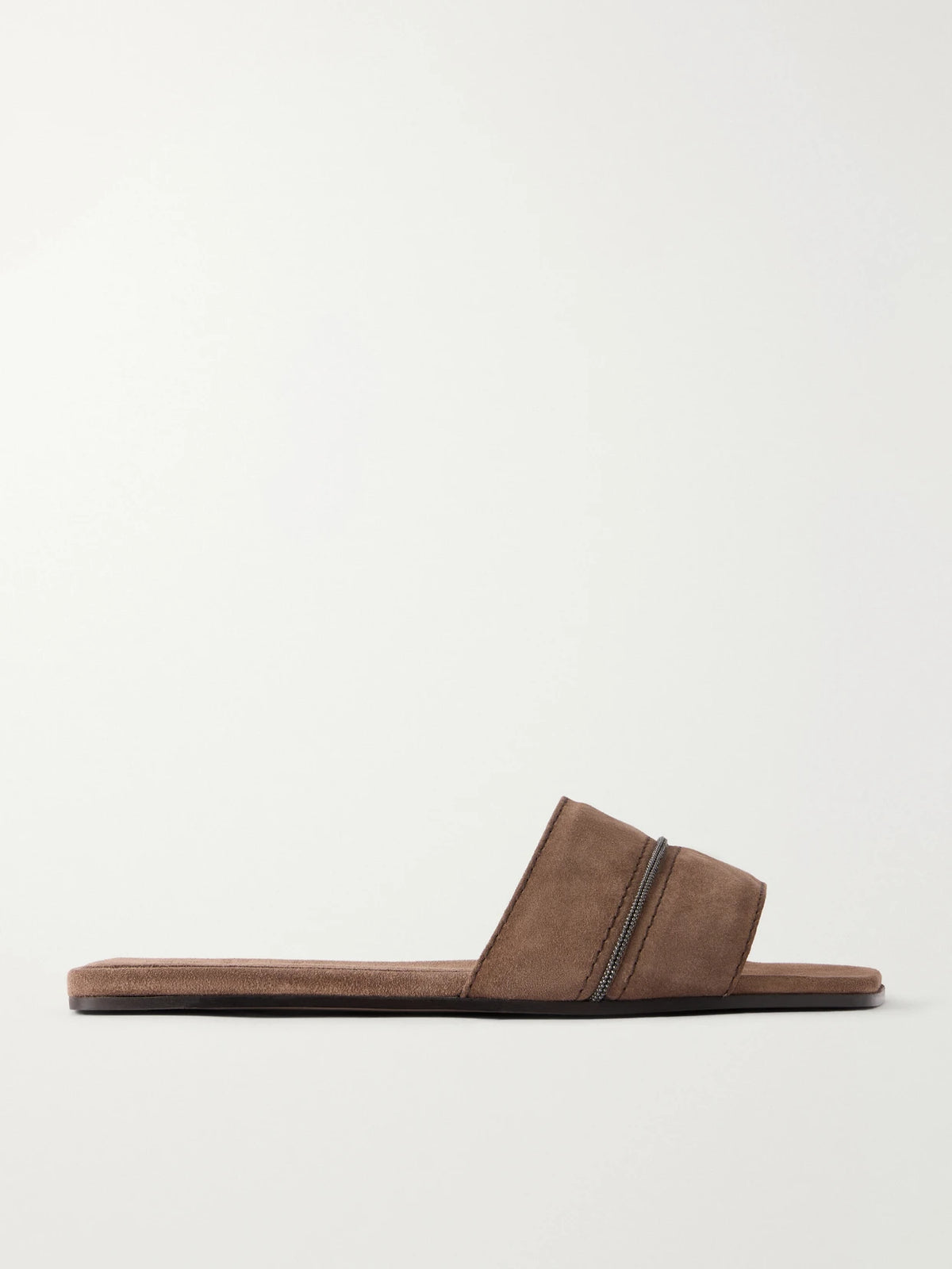 Brunello Cucinelli Monilli-embellished Suede Slides