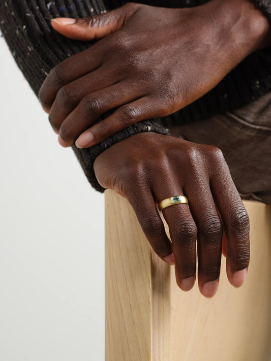 Image of Rings. Product name - Gem Drop 18-karat Gold Emerald Ring in Multi colour by brand - Irene Neuwirth
