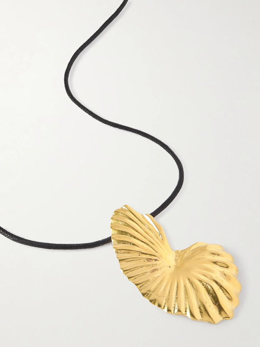 The Birth Of Venus Gold-plated And Cord Necklace