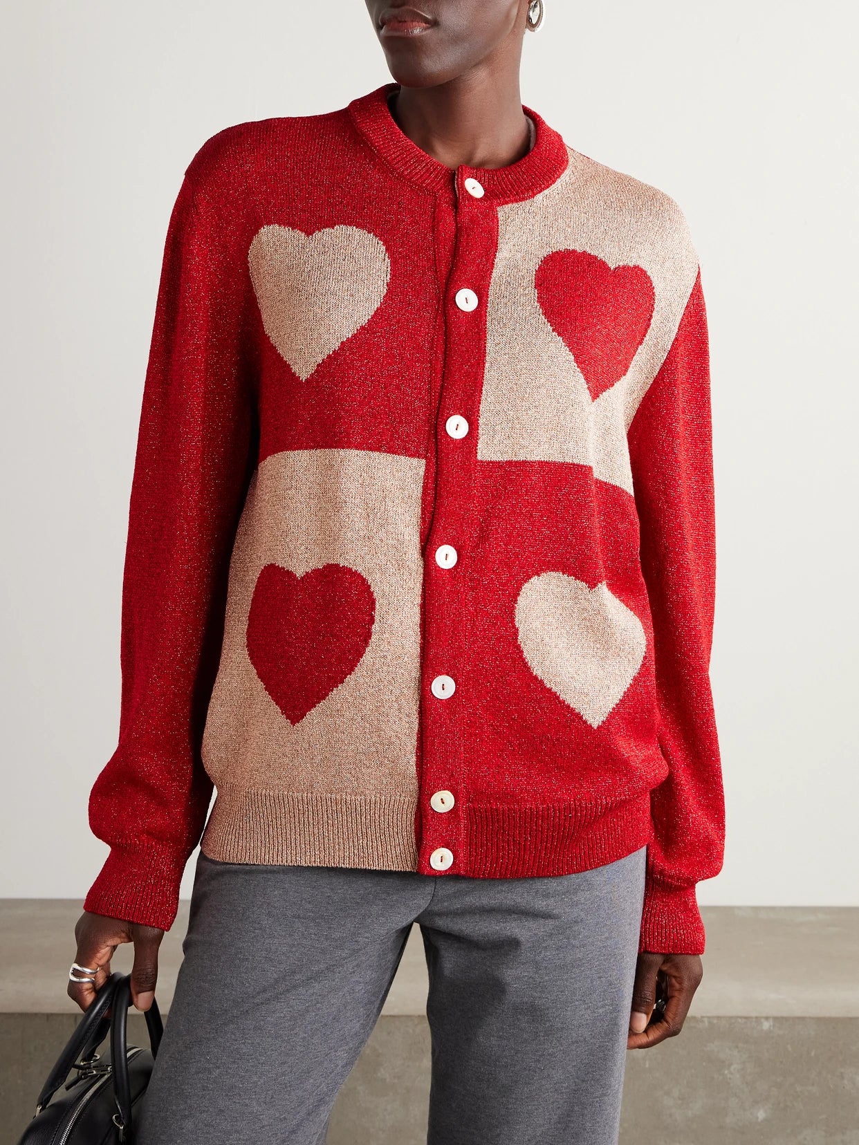 Two-tone Lamé Cardigan