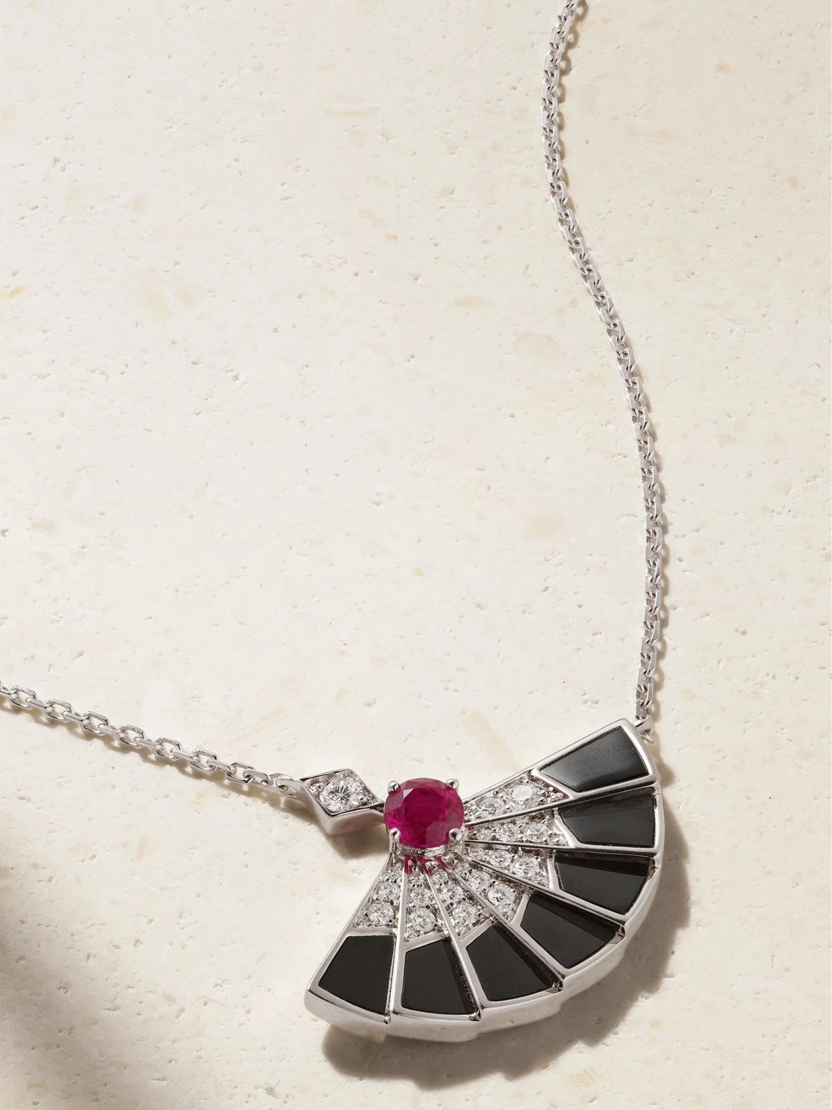 Fanfare Symphony 18-karat White Gold Multi-stone Necklace