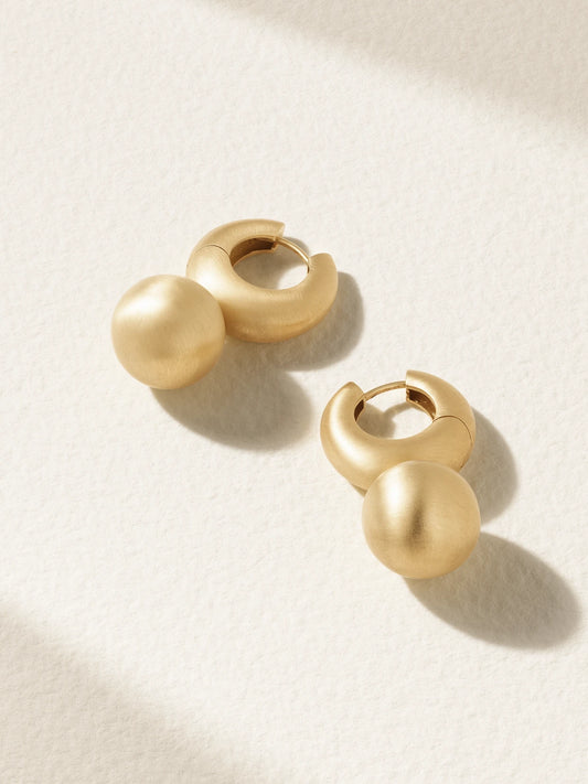 Gumball Puffed Huggies 18-karat Gold Earrings