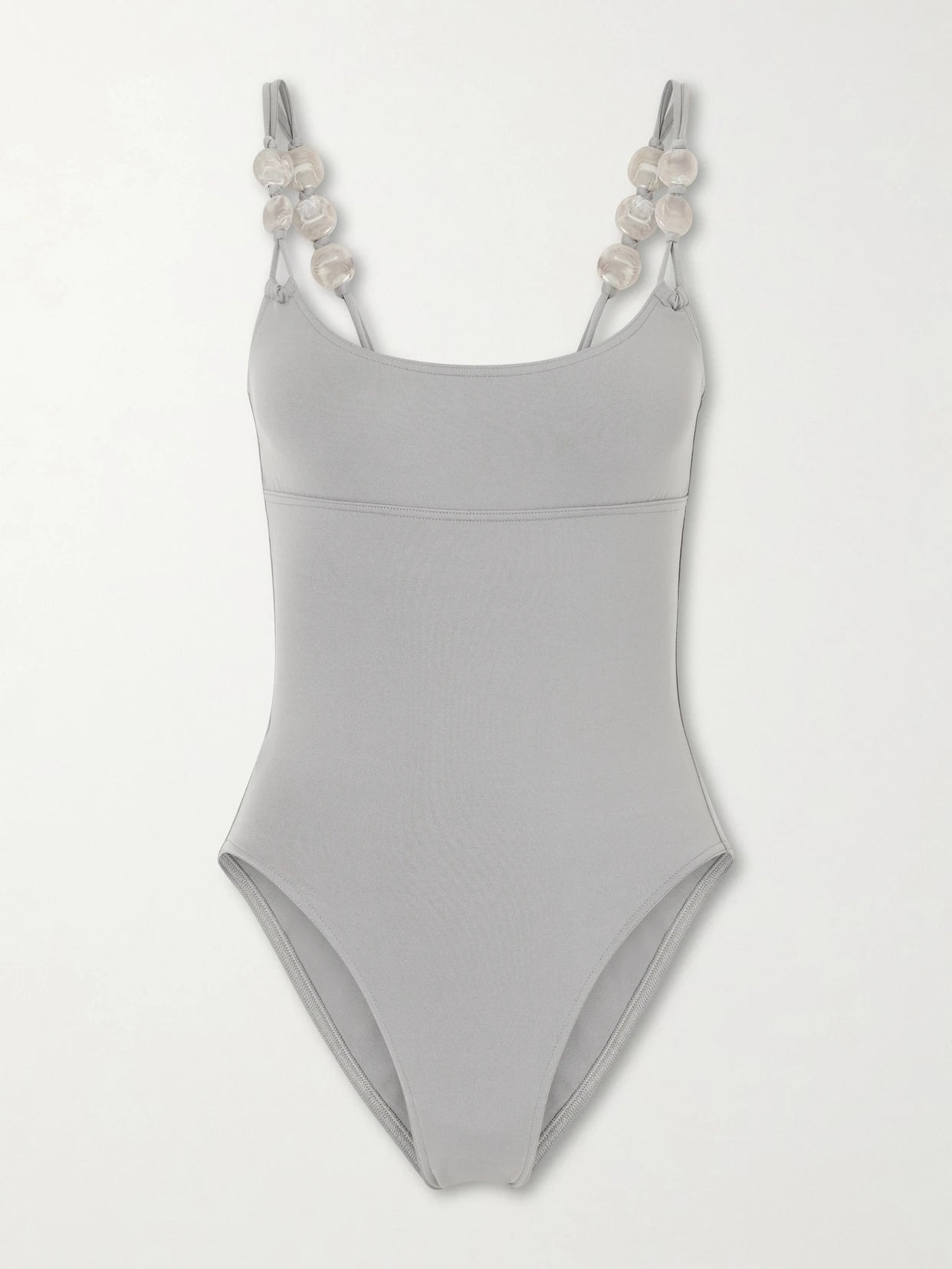 Image of Swimwear. Product name - Lynda Bead-embellished Swimsuit in Gray colour by brand - Eres
