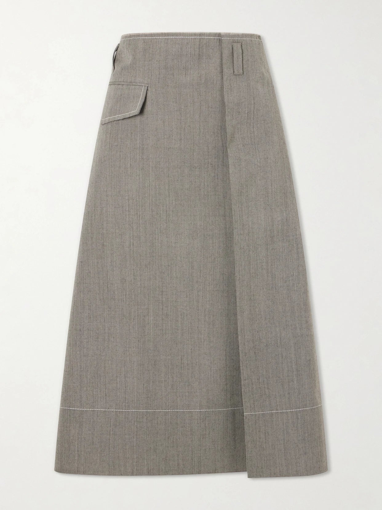 Pleated Virgin-wool Midi Skirt