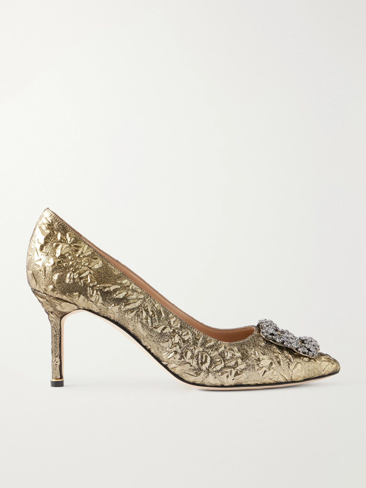 + Emilia Wickstead Hangisi 70 Crystal-embellished Metallic Jacquard Pumps
