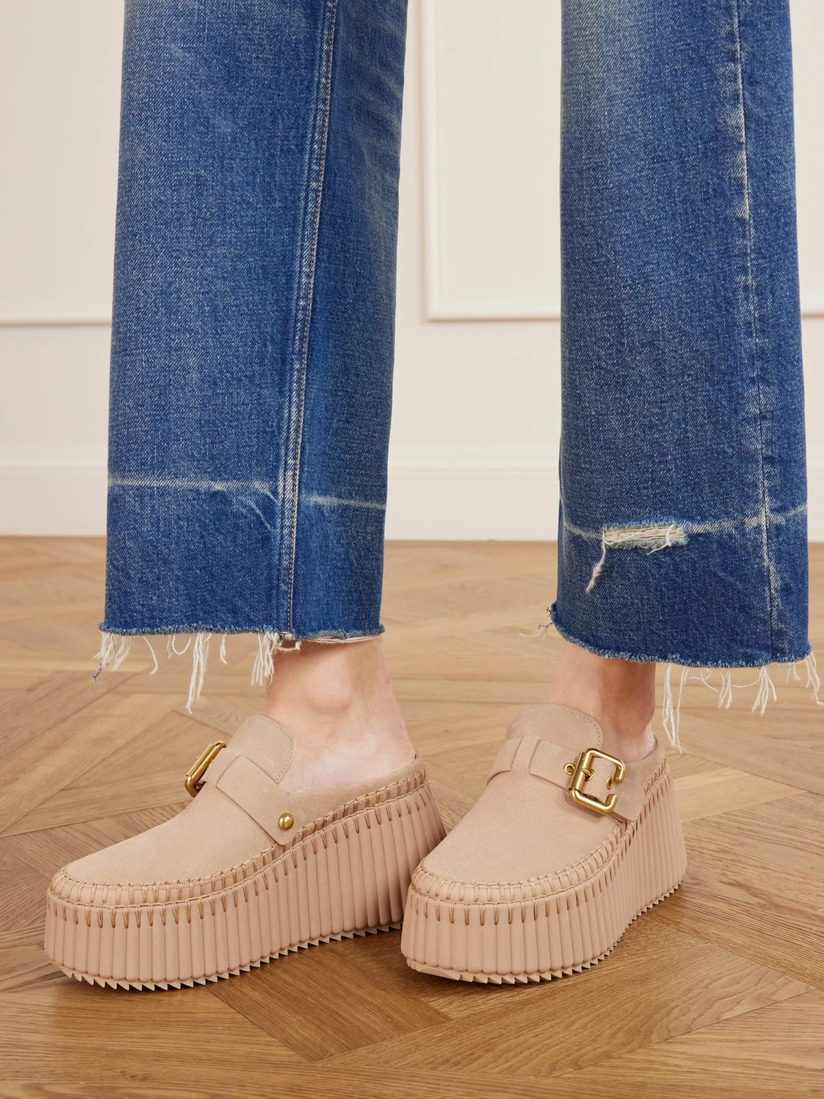 Nama Suede Platform Mules