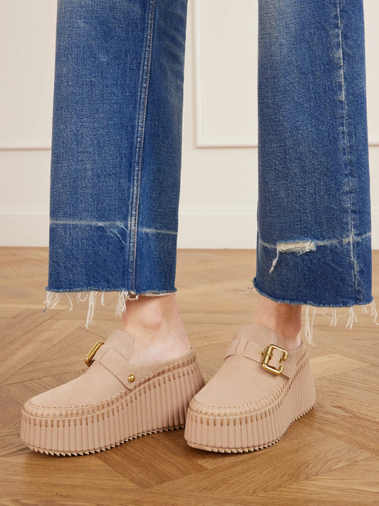 Nama Suede Platform Mules