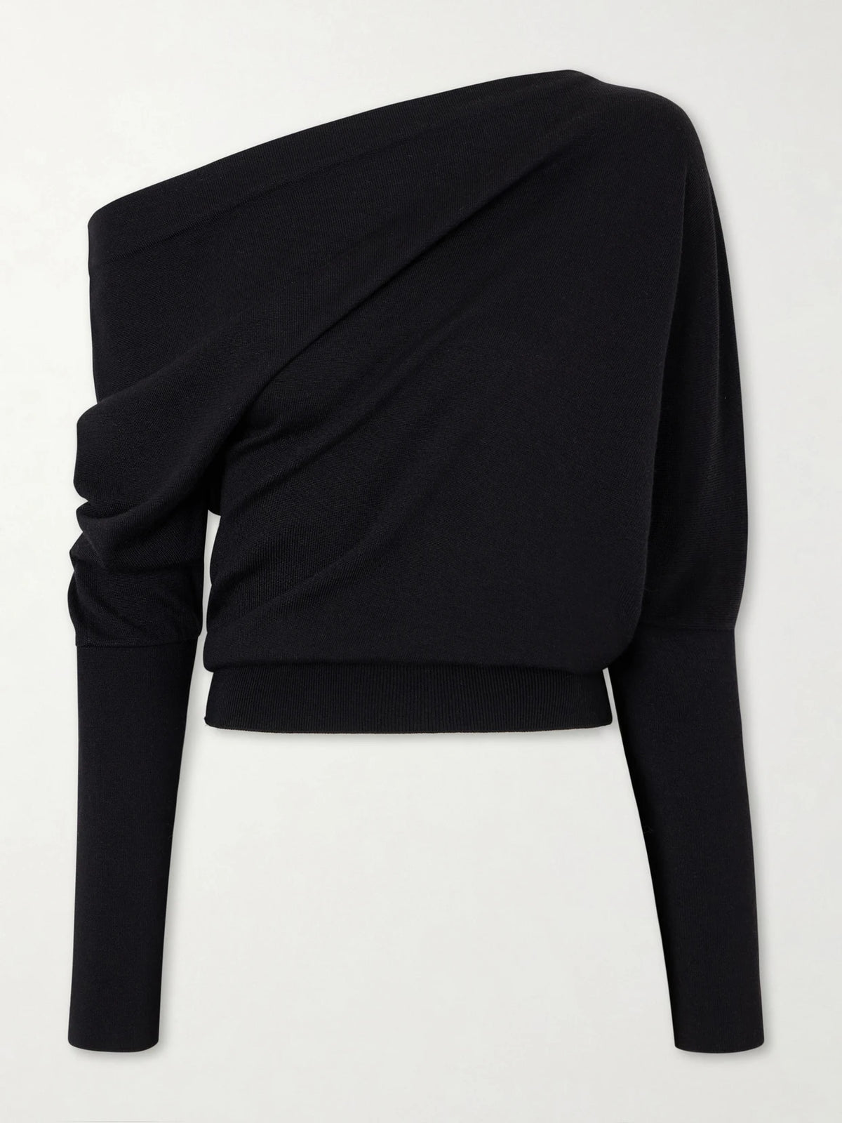 Off-the-shoulder Wool And Silk-blend Top