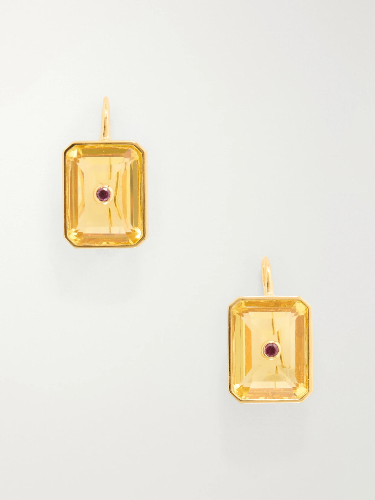 Lizzie Fortunato Tile Gold-plated Rhodolite And Glass Earrings