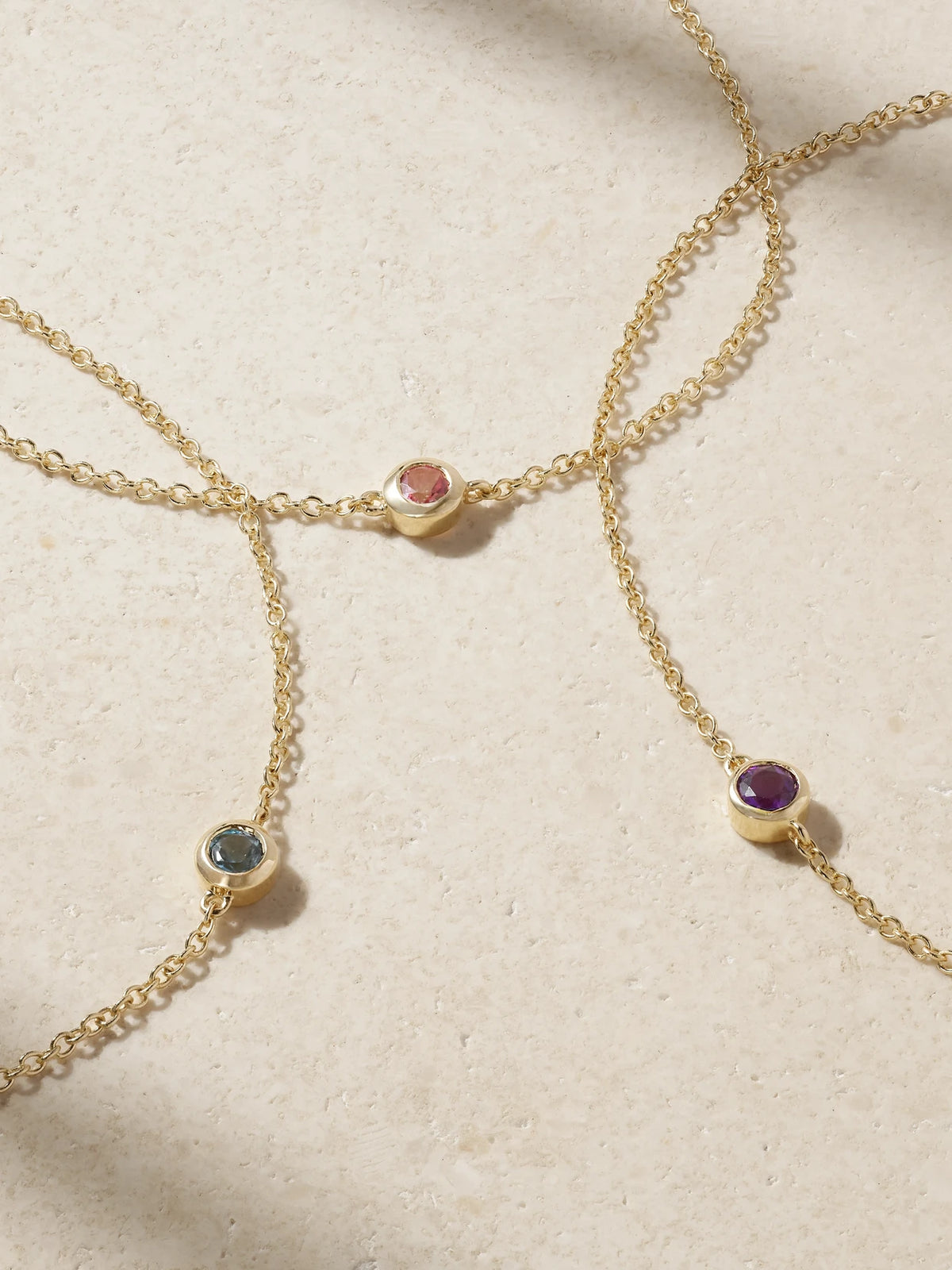 Aurora Birthstone 14-karat Gold Multi-stone Bracelet