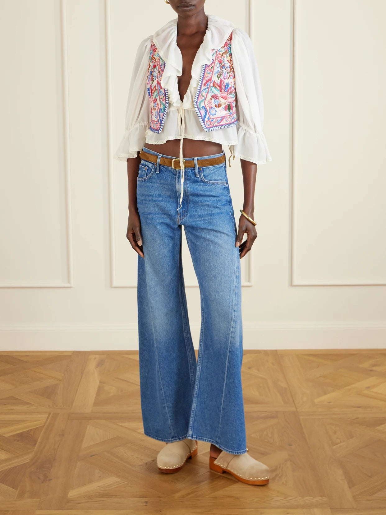 Image of Coats & Jackets. Product name - Embroidered Cotton Vest in Multi colour by brand - Etro