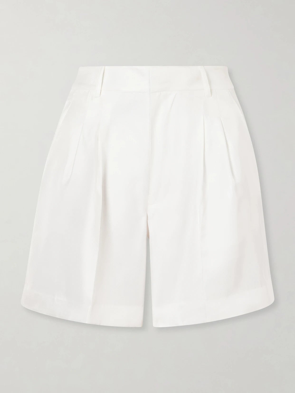 Pleated Silk-twill Shorts