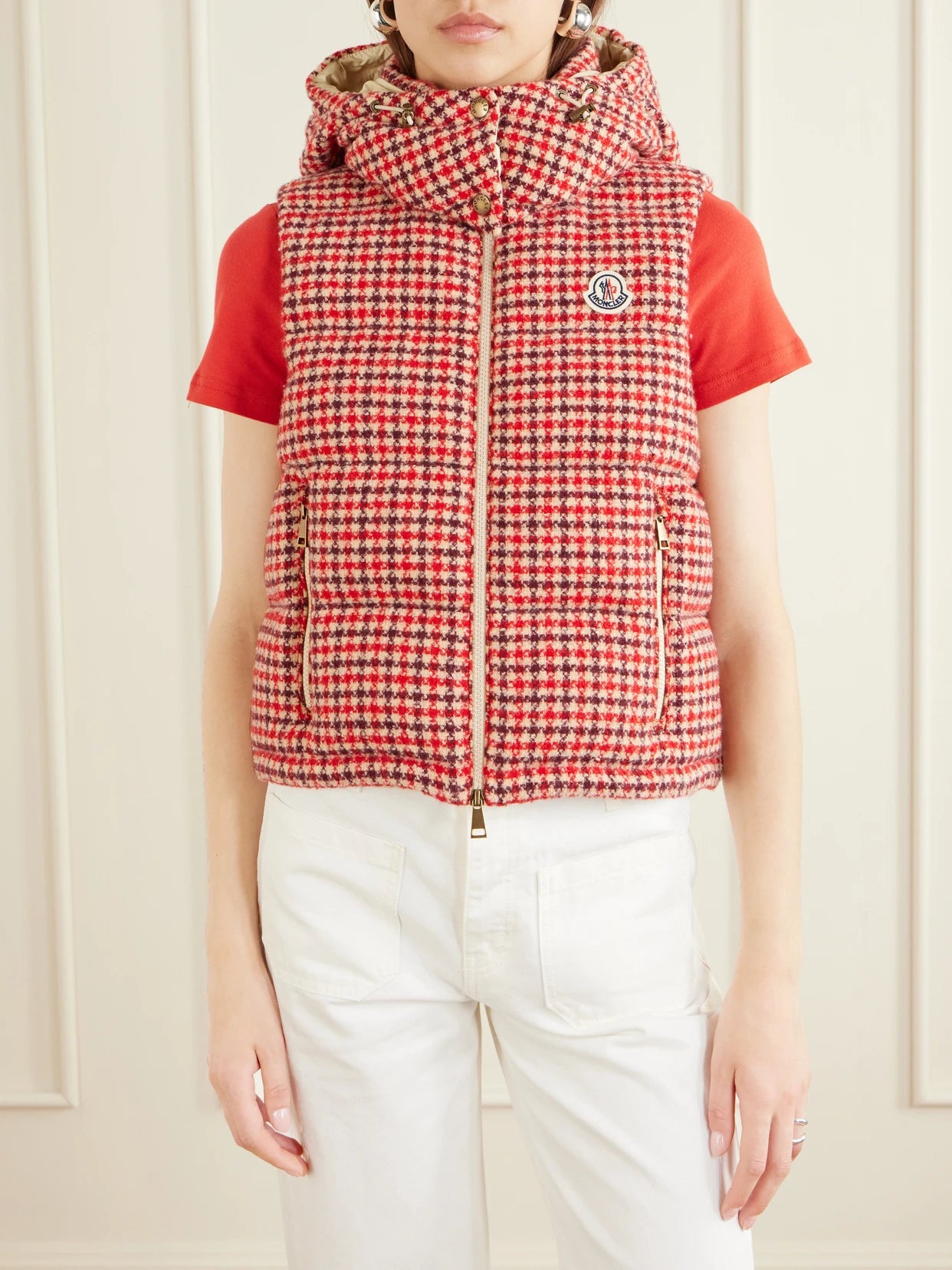 Niverolle Logo-appliquéd Padded Wool-blend Tweed Vest