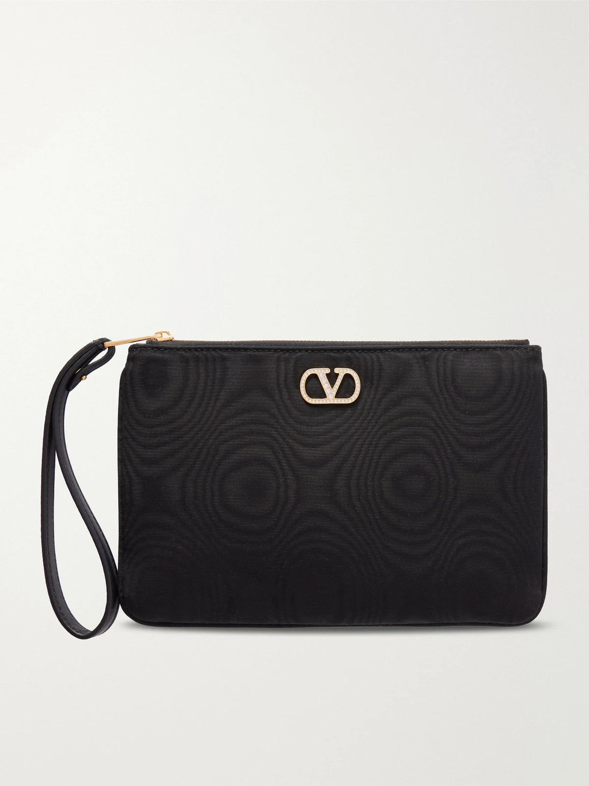 Vlogo Embellished Moire Clutch