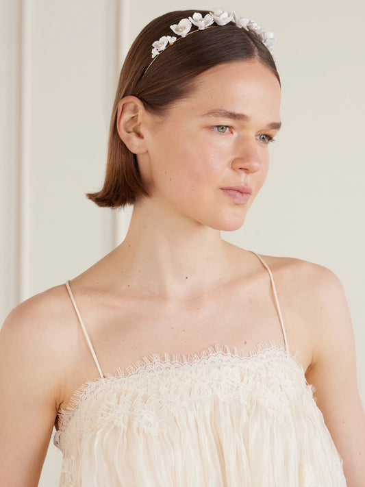 Image of Accessories. Product name - Karissa Headband in Ivory colour by brand - Jennifer Behr