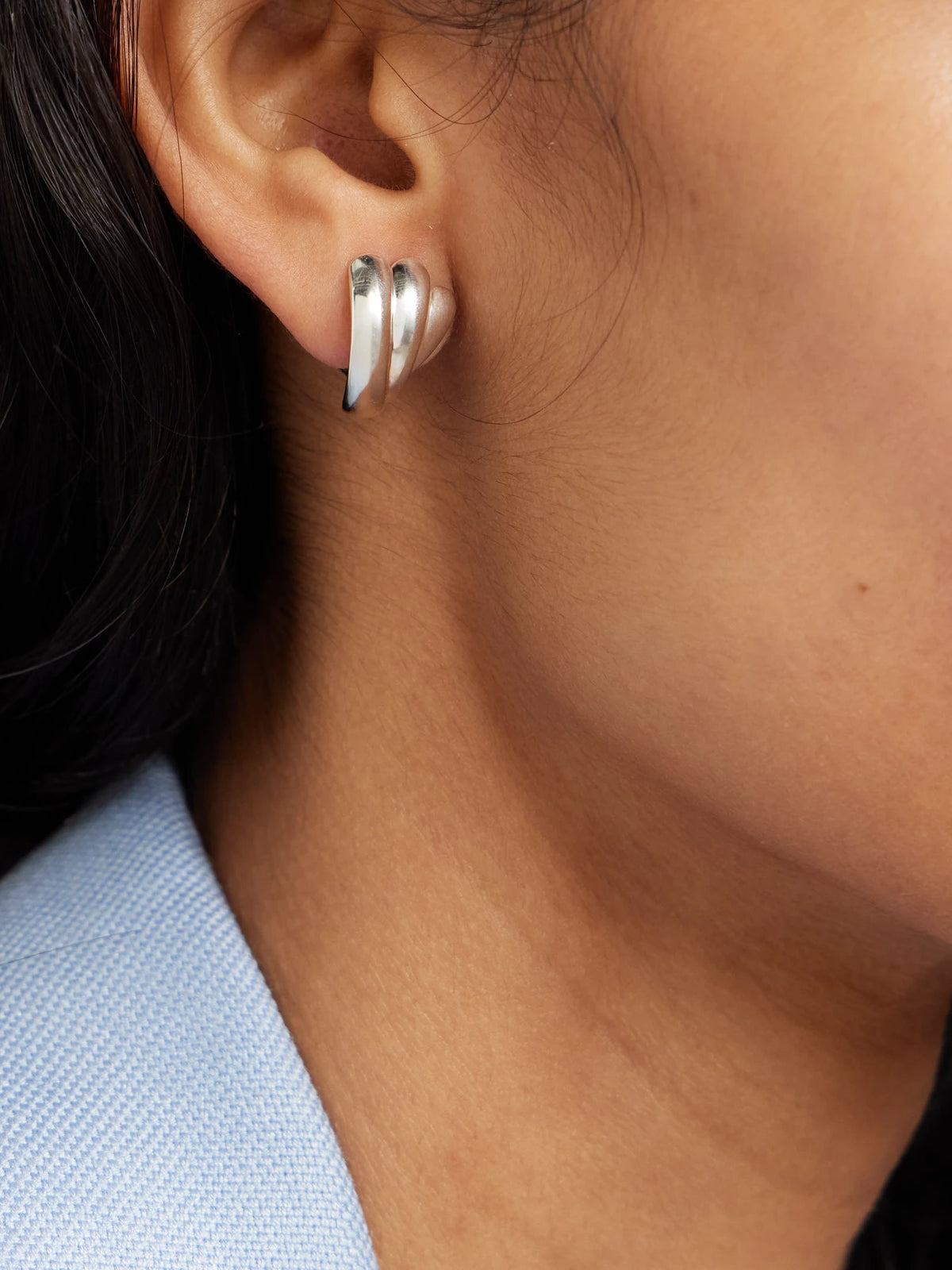 Image of Earrings. Product name - The Magda Silver-tone Earrings in Multi colour by brand - LIÉ STUDIO
