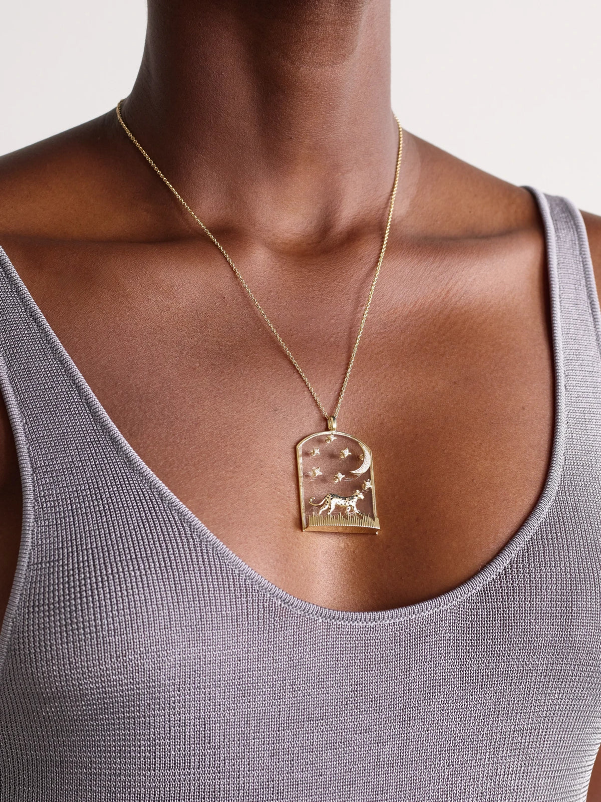 Image of Necklaces. Product name - La Savane 9-karat Gold, Diamond, Crystal And Enamel Necklace in Multi colour by brand - Yvonne Léon