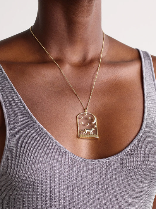 Image of Necklaces. Product name - La Savane 9-karat Gold, Diamond, Crystal And Enamel Necklace in Multi colour by brand - Yvonne Léon
