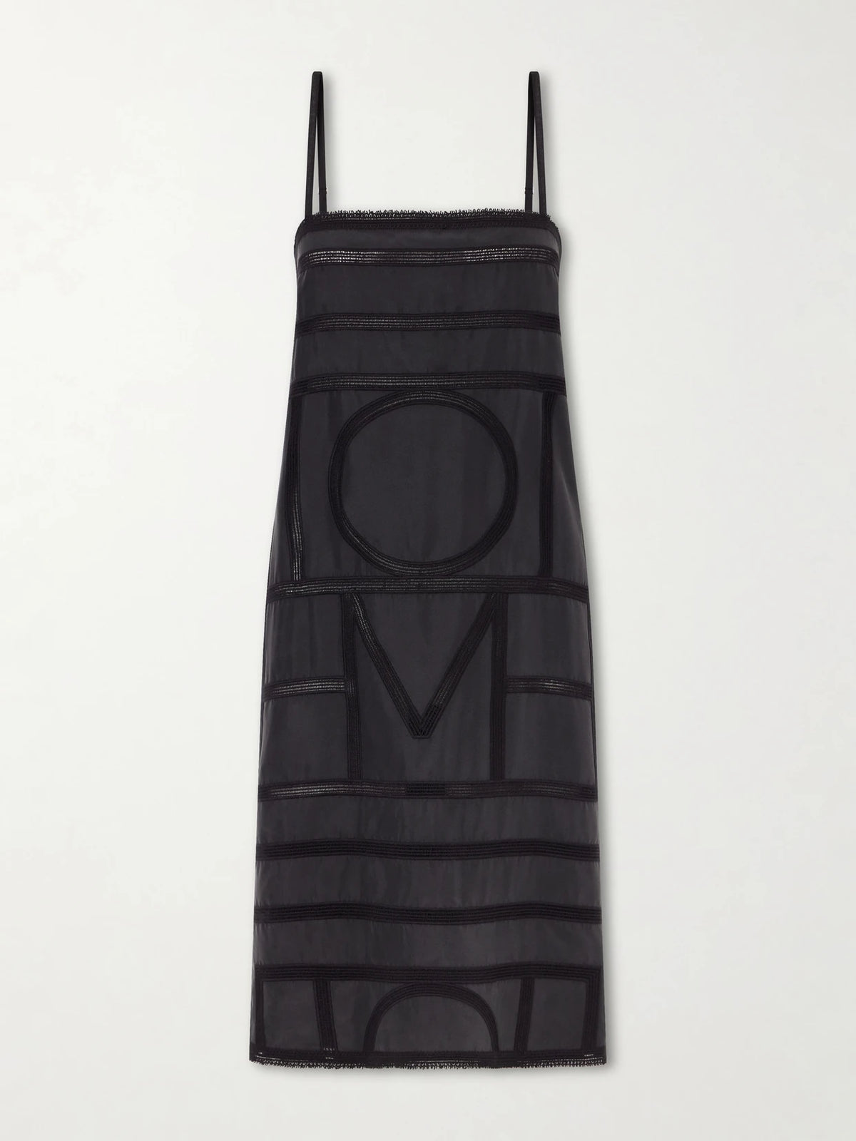 TOTEME Embroidered Silk Midi Dress