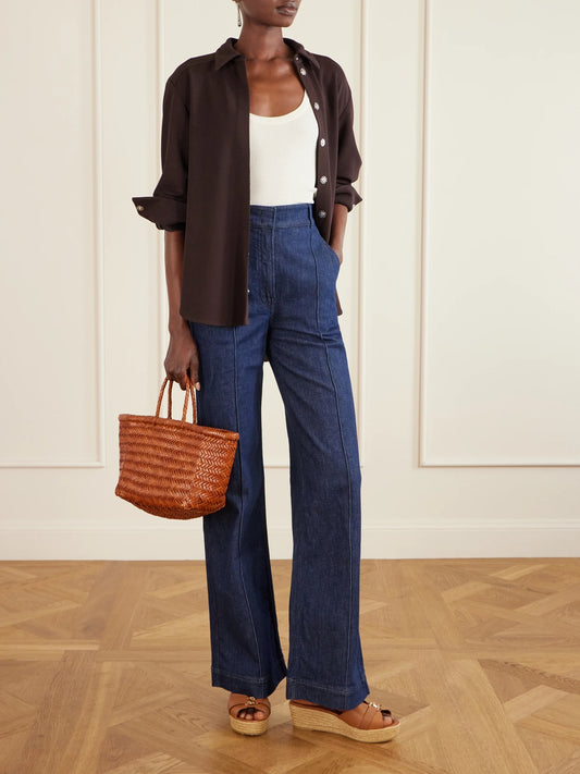 Image of Shoes. Product name - Leda Logo-embellished Leather Platform Espadrilles in Tan colour by brand - Jimmy Choo
