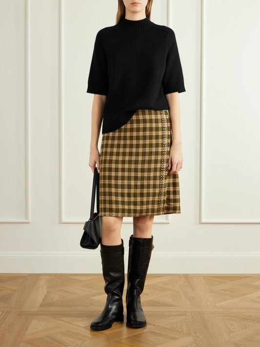 Image of Boots. Product name - Fellini Leather Knee Boots in Black colour by brand - Tory Burch