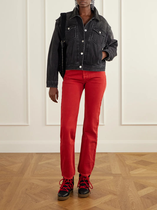 Image of Boots. Product name - Nowles Shearling-trimmed Leather Ankle Boots in Black colour by brand - ISABEL MARANT