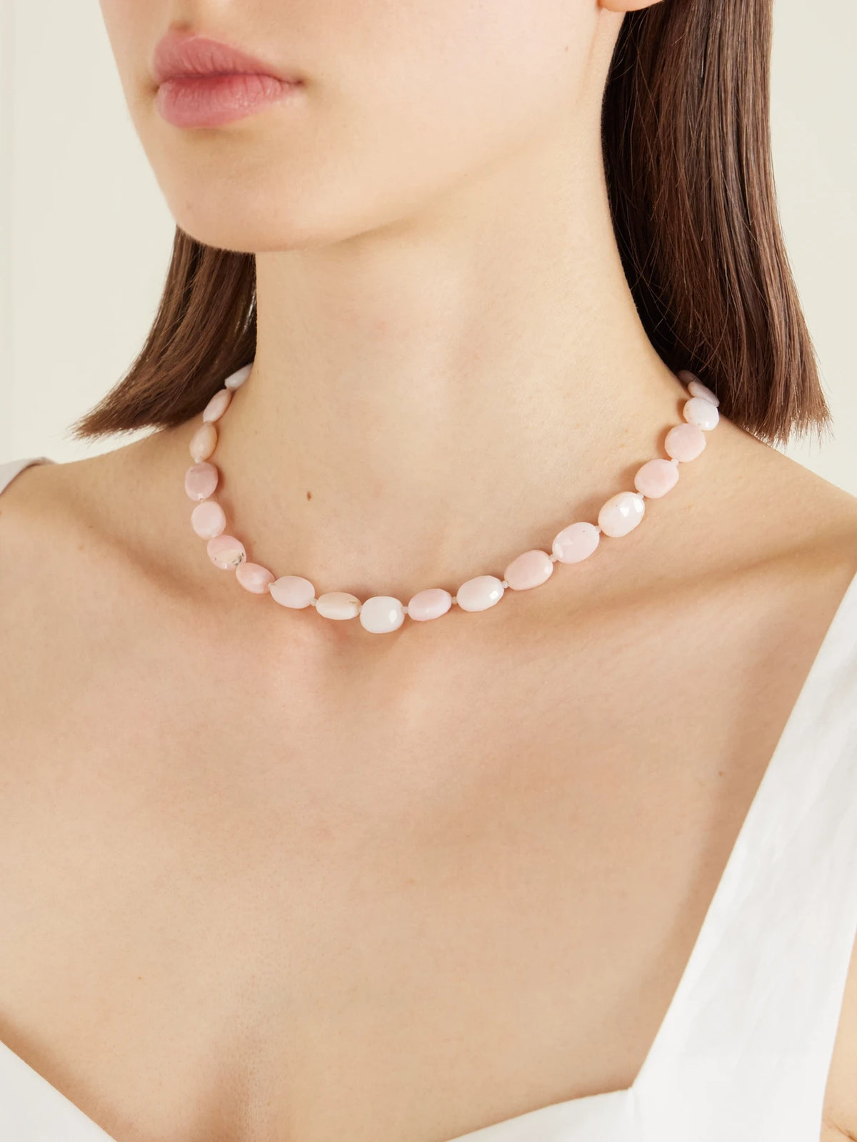 Image of Necklaces. Product name - Samantha Gold-tone Opal Necklace in Pink colour by brand - Jennifer Behr