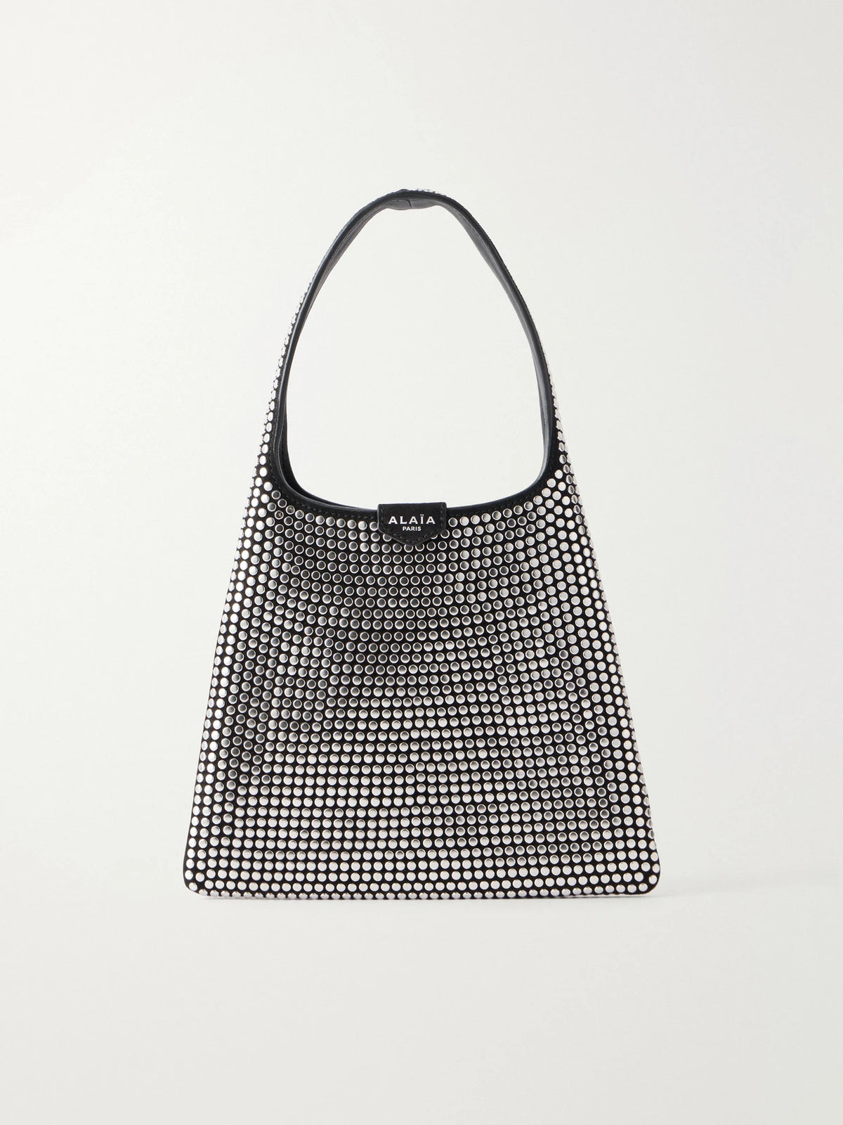 Alaïa Studded Leather-trimmed Suede Shoulder Bag