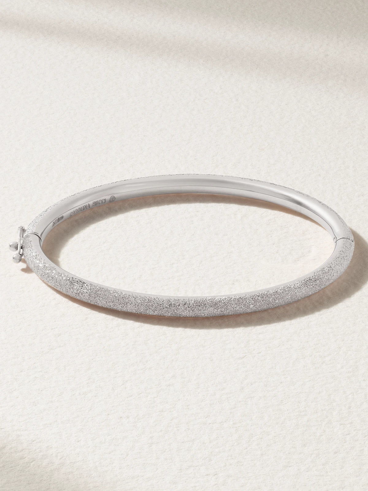 Florentine Finish 18-karat White Gold Bangle