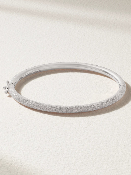 Florentine Finish 18-karat White Gold Bangle