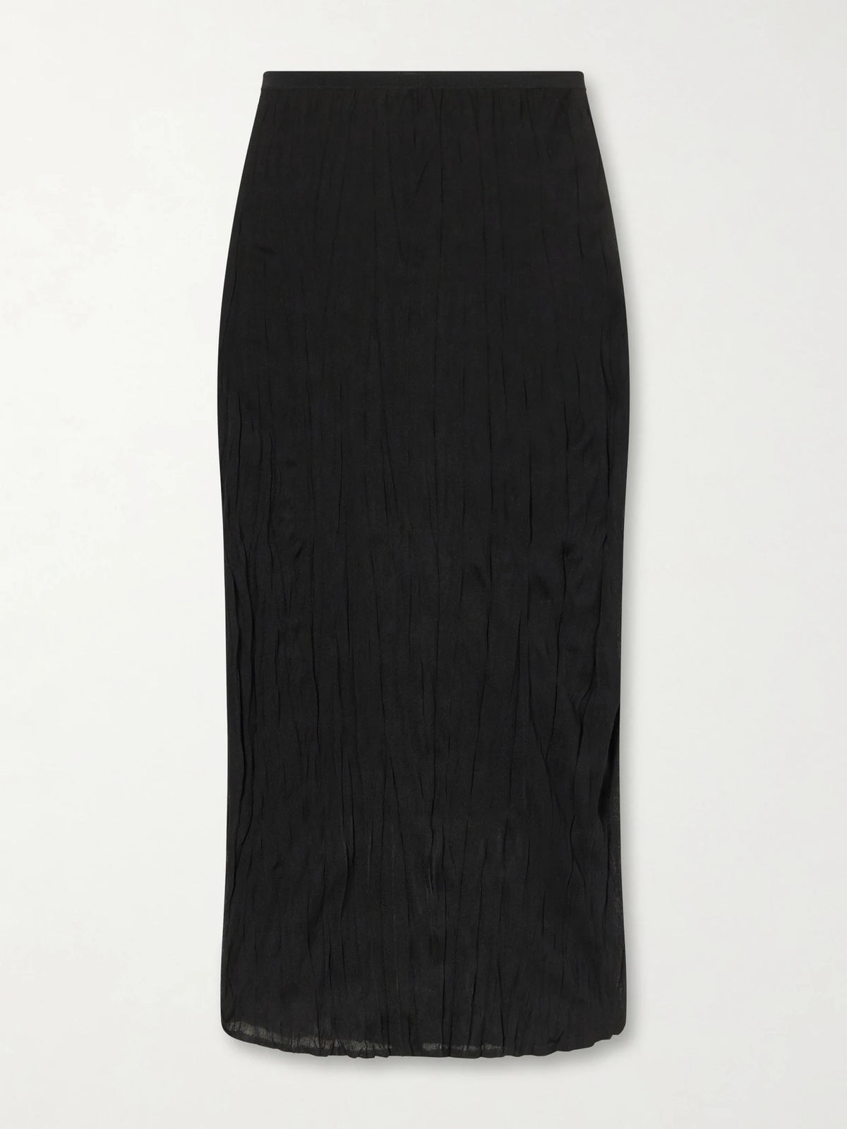 Crinkled Knit Viscose Midi Skirt