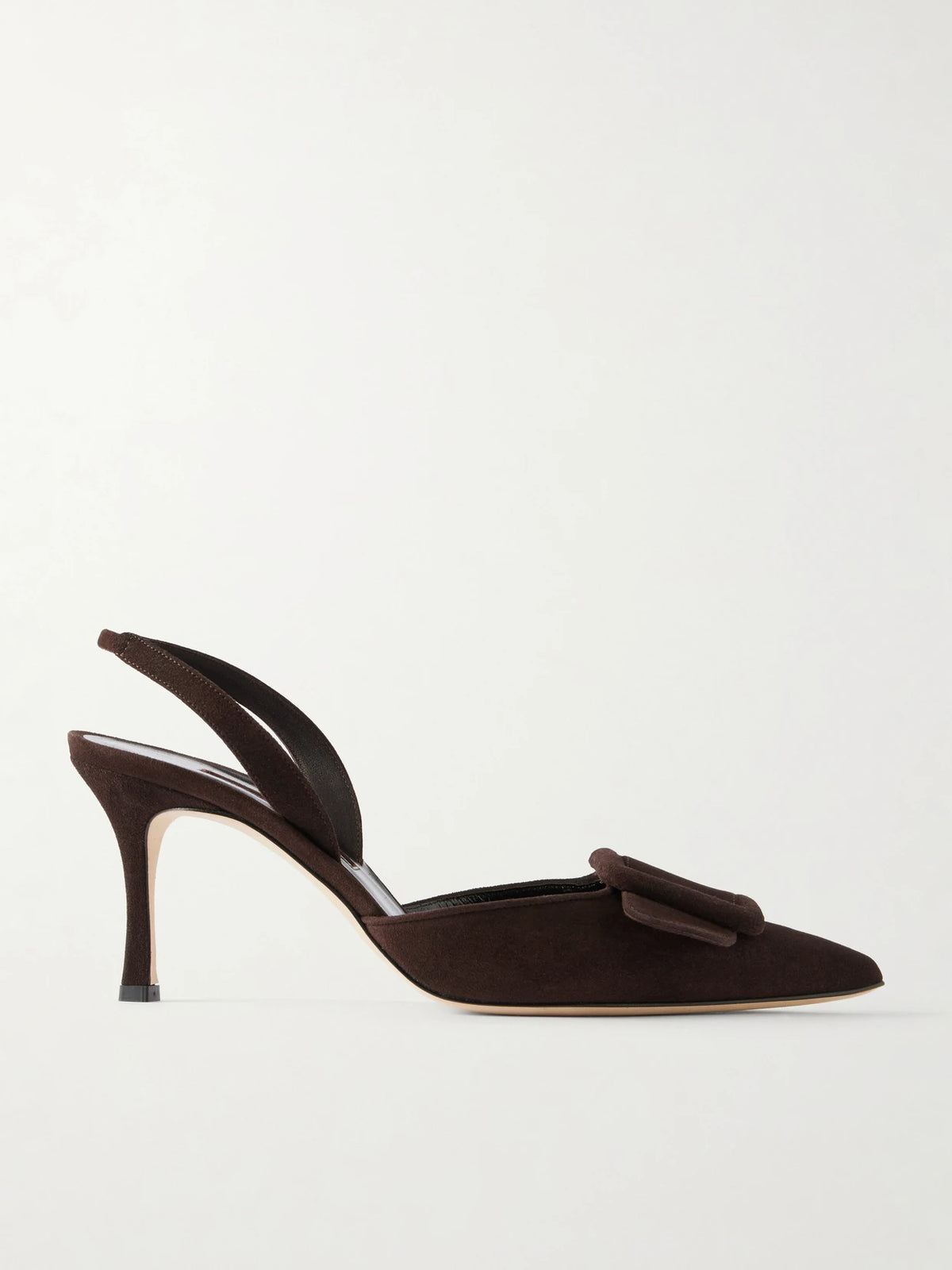 Maysli 70 Buckle-detailed Suede Slingback Pumps