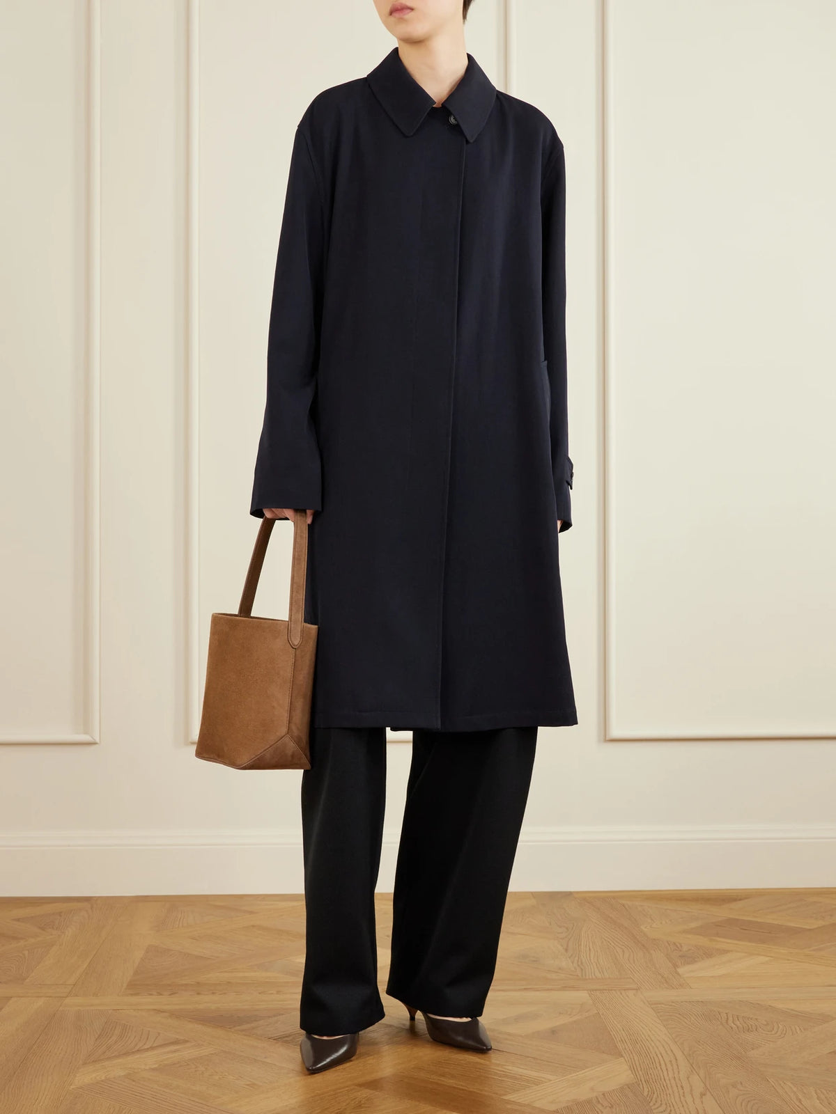Image of Bags. Product name - N/s Park Suede Tote in Brown colour by brand - The Row