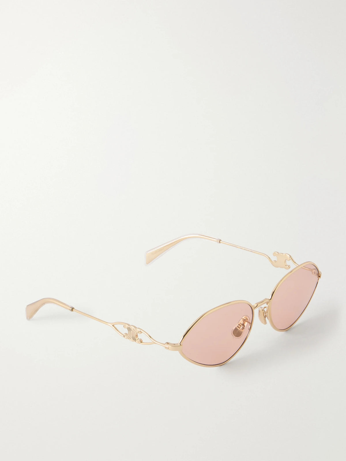 CELINE Eyewear Wire 01 Oval-frame Gold-tone Sunglasses
