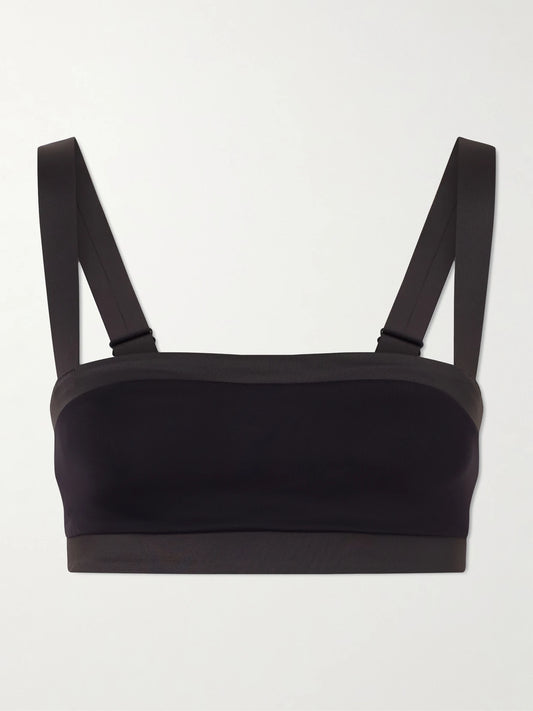 Image of Bras. Product name - + Nike Straight Neck Bra - Obsidian And Igneous in Black colour by brand - SKIMS
