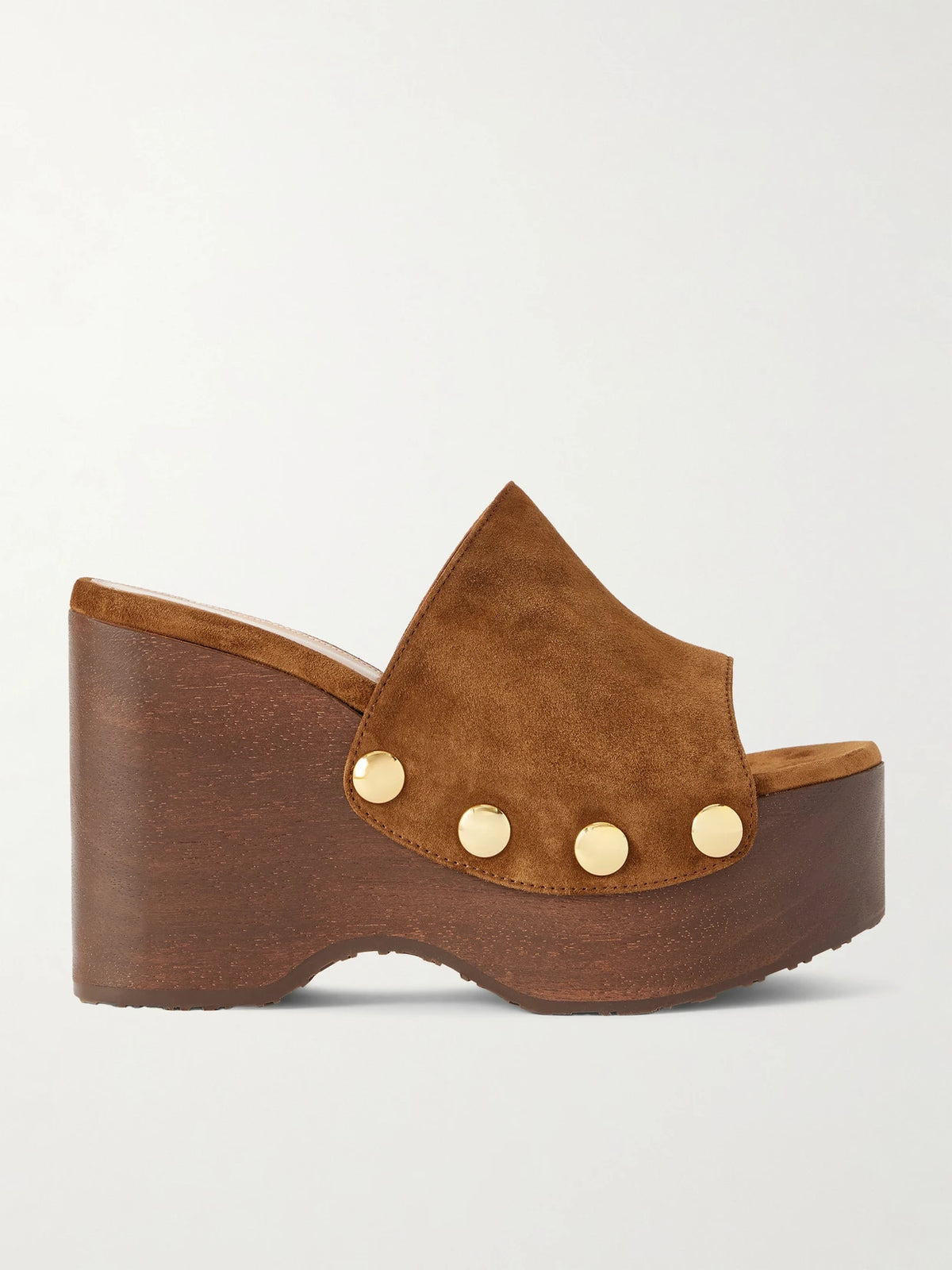 Ardèa 60 Studded Suede Platform Wedge Mules