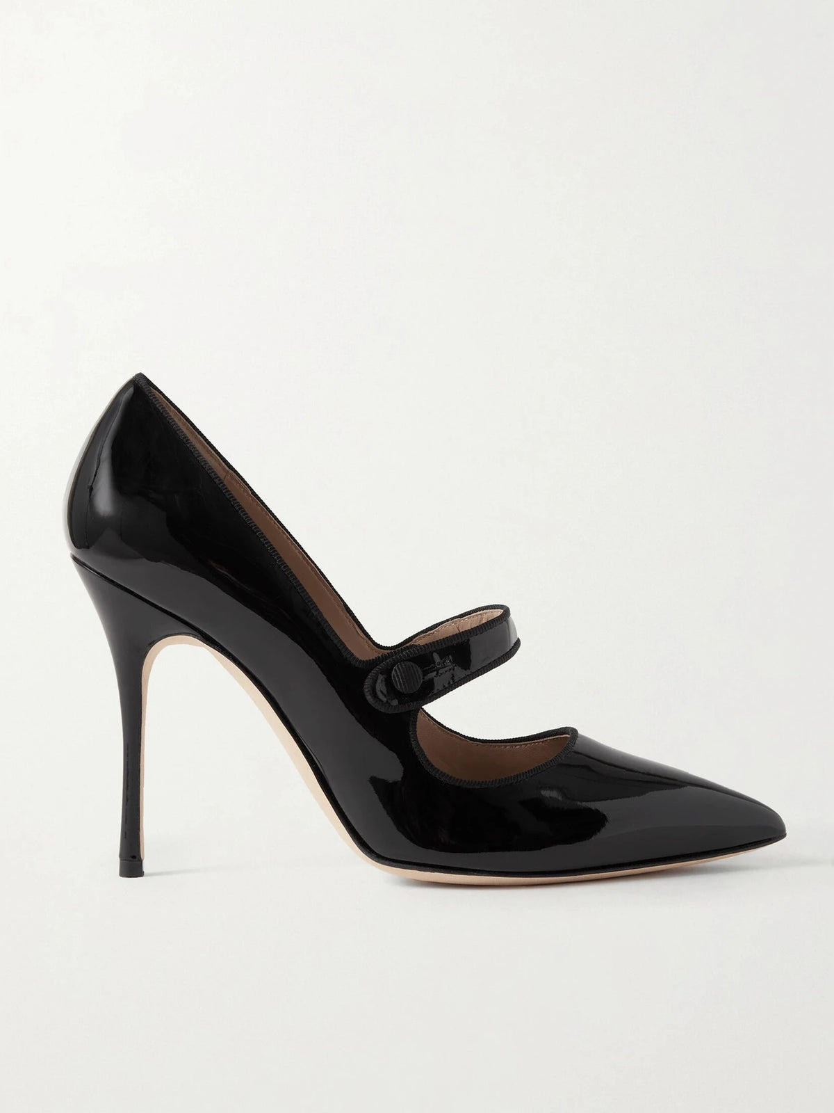 Campari 105 Grosgrain-trimmed Patent-leather Pumps