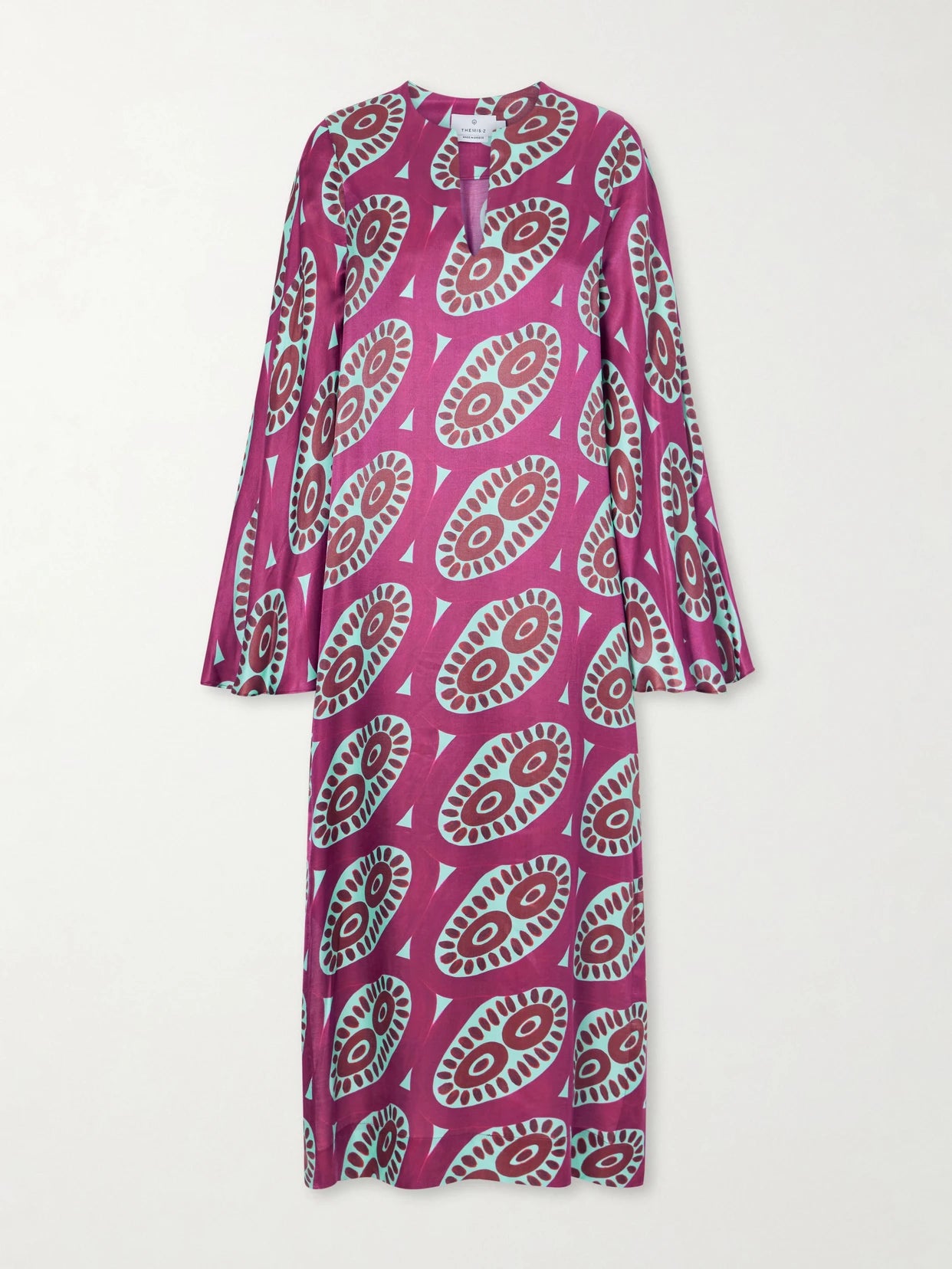 Selene Printed Silk-blend Satin Kaftan