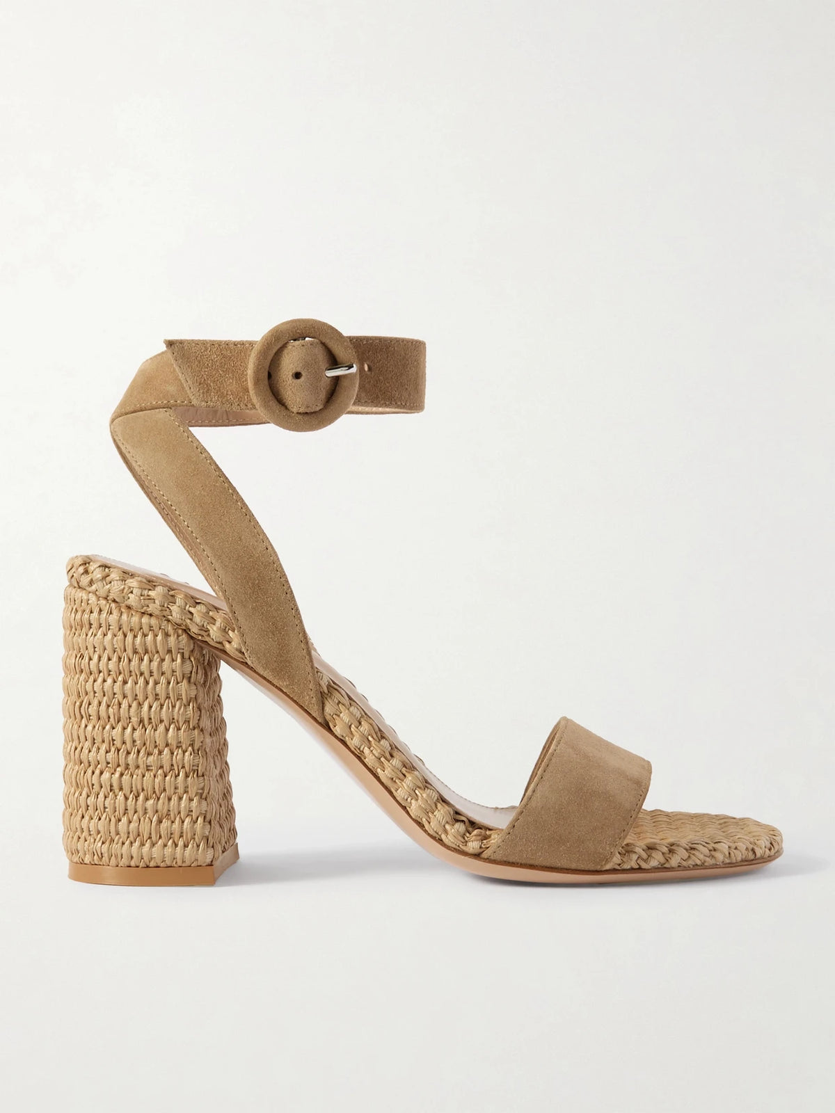 Luana 85 Suede And Raffia Sandals