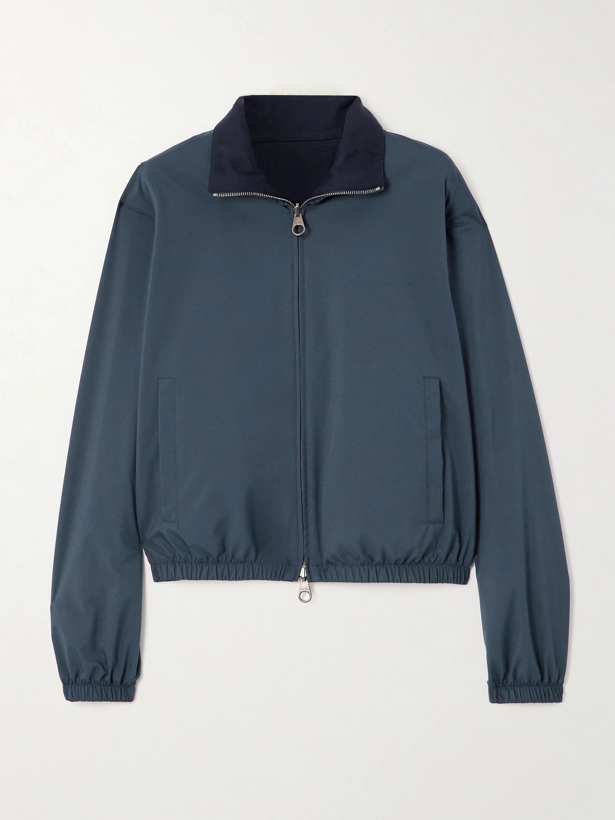 Image of Coats & Jackets. Product name - Reversible Shell And Cashmere Bomber Jacket in Navy colour by brand - Loro Piana