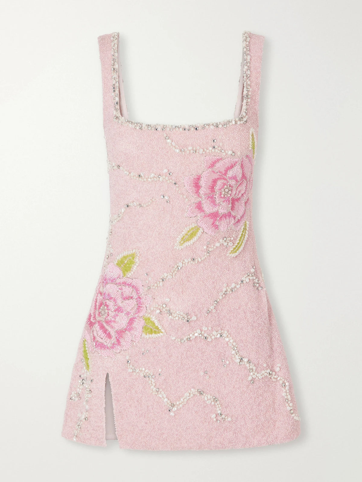 Clio Peppiatt Peony Embellished Stretch-mesh Mini Dress