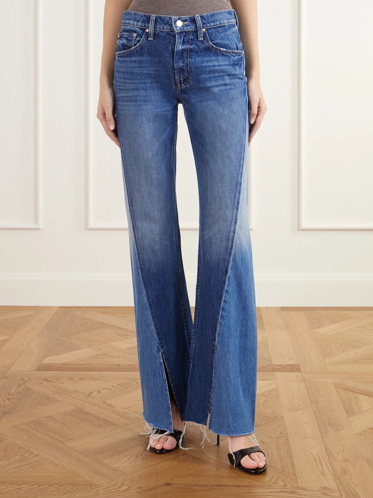 Mother Bookie Slit Twist Heel Mid-rise Bootcut Jeans