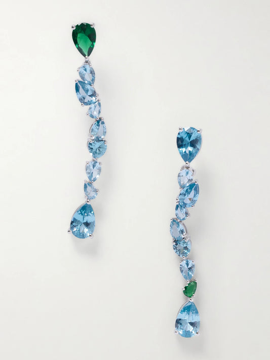 Recycled Silver, Cubic Zirconia And Synthetic Spinel Earrings