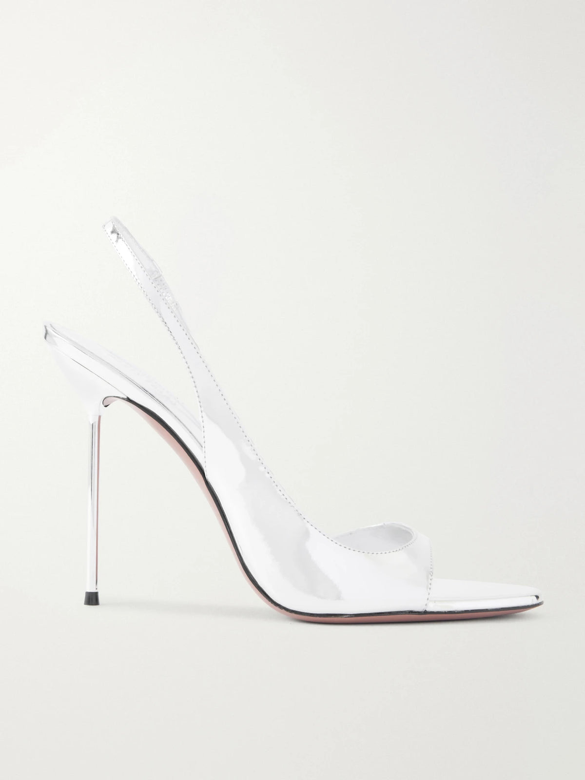 Lidia 95 Mirrored-leather Slingback Sandals