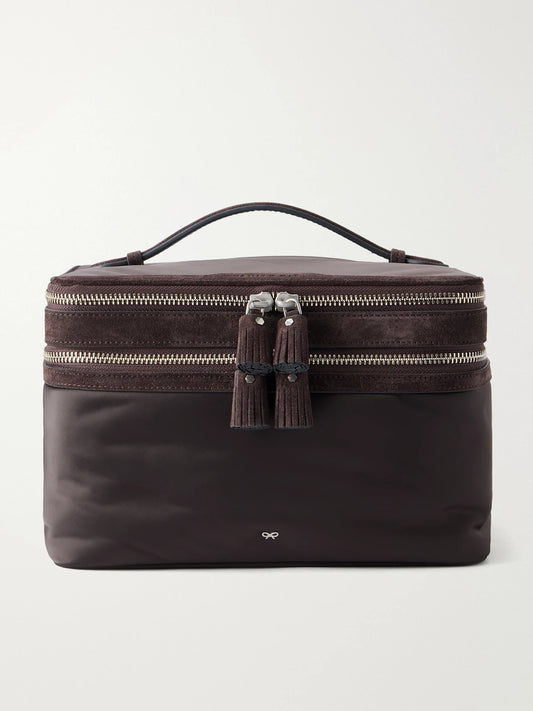 Anya Hindmarch Suede-trimmed Shell Vanity Case