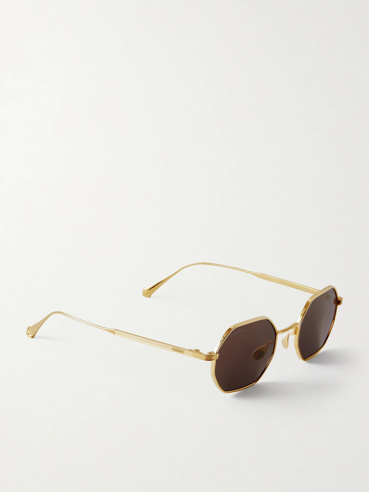 Octagon-frame Gold-tone Sunglasses