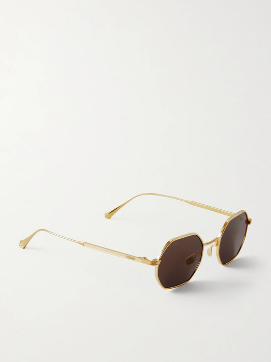Octagon-frame Gold-tone Sunglasses