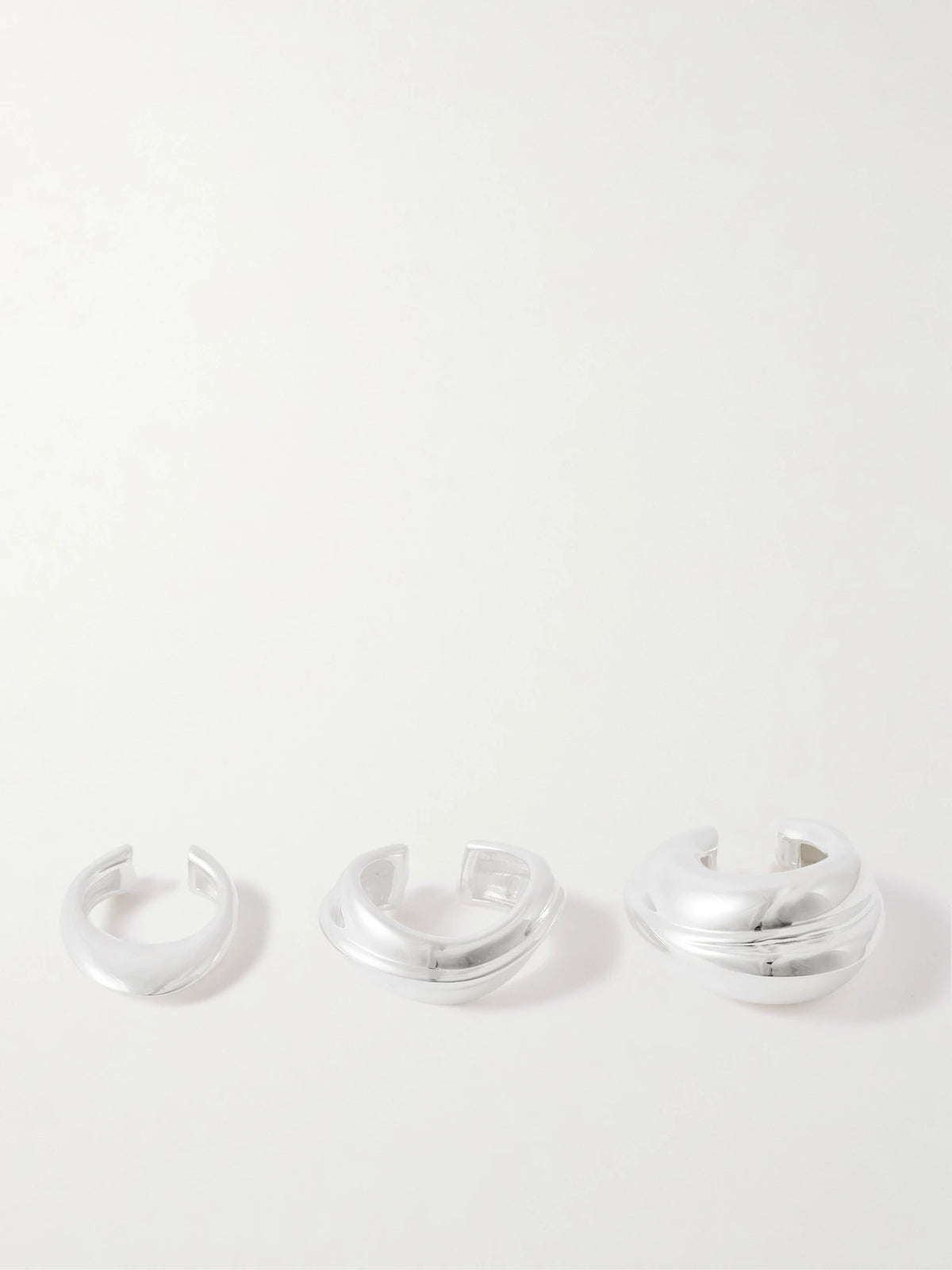 Set Of Three Silver-plated Ear Cuffs